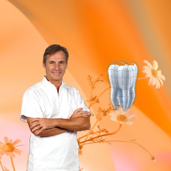 Dott. Zirafa con modello dentale